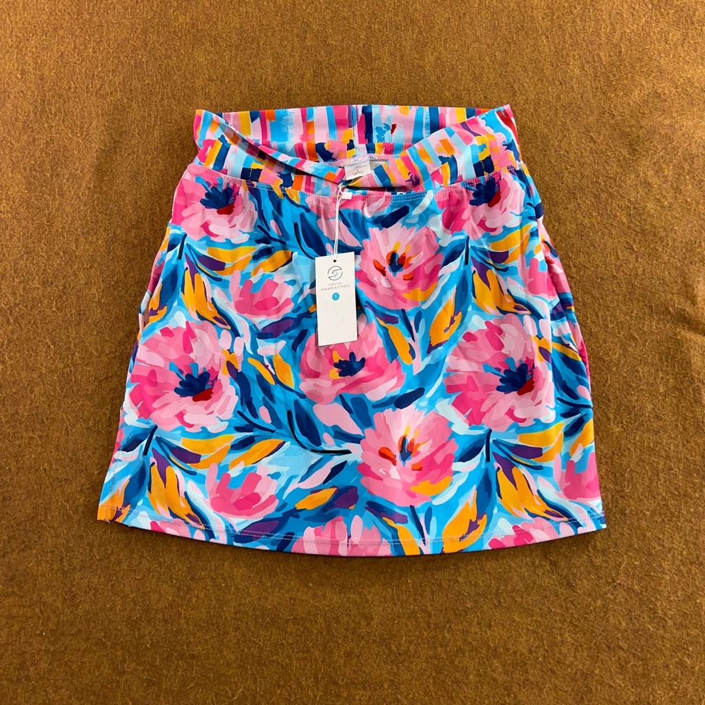 SkortObsession Womens Small Multi Color Floral Active Fitness Skort NWT